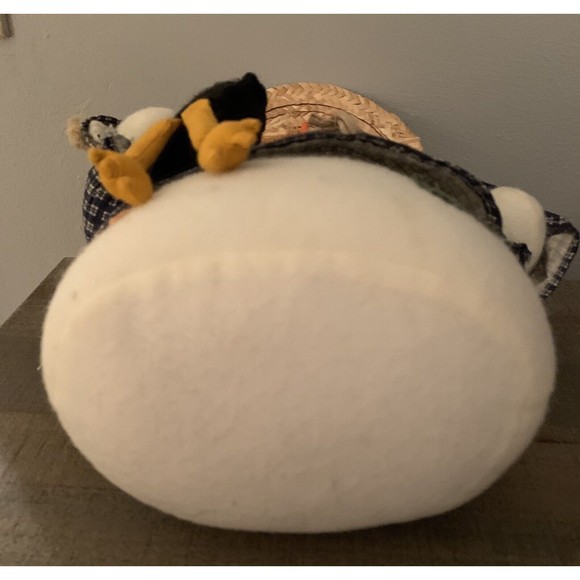 Terry's Village Snowman Scarecrow Plush Black Crow Straw Hat with Sunflower 14" - Picture 11 of 12